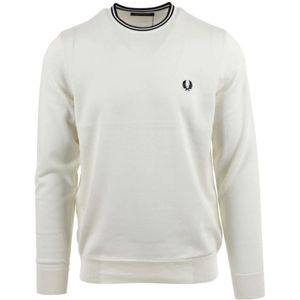 Fred Perry, Heren, Sweatshirts & Hoodies, Wit, Maat: XL Katoen,