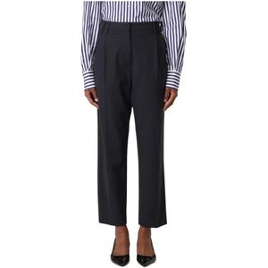 Brunello Cucinelli, Dames, Broeken, Blauw, Maat: XS Leer,