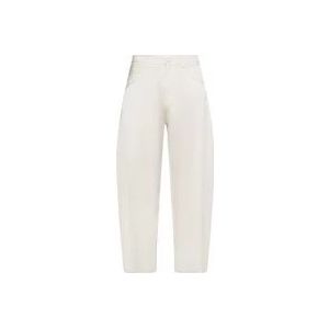 Pinko Witte hoge taille wijde broek , White , Dames , Maat: XS
