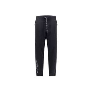 Moncler Nylon Elastische Taille Broek met Zakken , Black , Heren , Maat: M