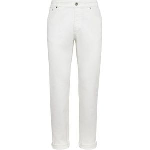 Brunello Cucinelli, Heren, Jeans, Wit, Maat: L Denim,
