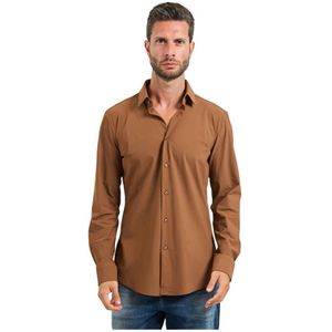 Hugo, Heren, Overhemden, Bruin, Maat: S Katoen,