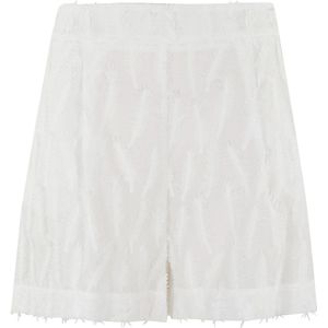 Federica Tosi, Dames, Korte broeken, Wit, Maat: 2XS Katoen,