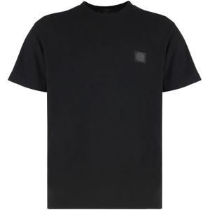 Stone Island, Heren, Tops, Zwart, Maat: M Katoen,