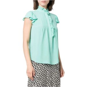 Twinset, Dames, Blouses & Shirts, Blauw, Maat: XS Zijde,