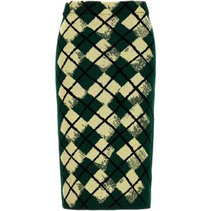 Burberry, Dames, Rokken, Groen, Maat: M Katoen,