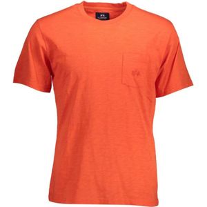 T-shirt - Rood - Katoen - Korte Mouwen - Regular Fit - Met Borduursel