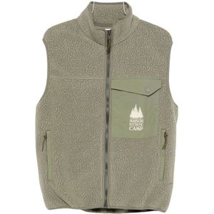 Maison Kitsuné, Heren, Jassen, Groen, Maat: S Fleece,