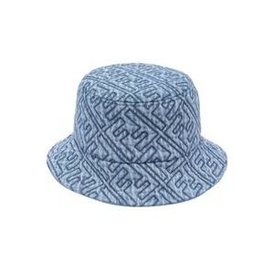 Fendi Denim Logo Beanie Hat , Multicolor , Dames , Maat: M