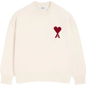 Ami Paris, Heren, Truien, Beige, Maat: L Jersey,