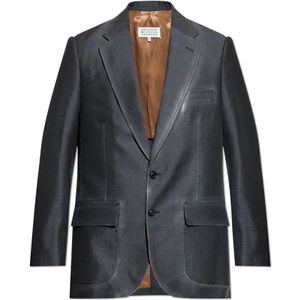 Maison Margiela, Heren, Jassen, Grijs, Maat: 2XS Wol,