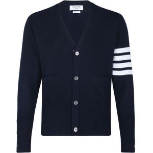 Thom Browne, Heren, Truien, Blauw, Maat: XL Kasjmier,