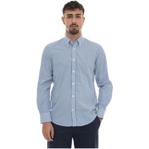 Harmont & Blaine, Heren, Overhemden, Blauw, Maat: 4XL Katoen,