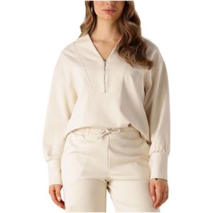 Access Fashion, Dames, Sweatshirts & Hoodies, Beige, Maat: M Nylon,