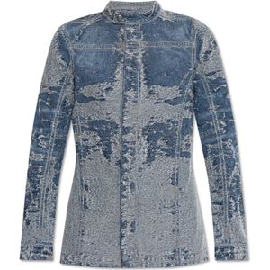 Diesel, Dames, Jassen, Blauw, Maat: M Denim,