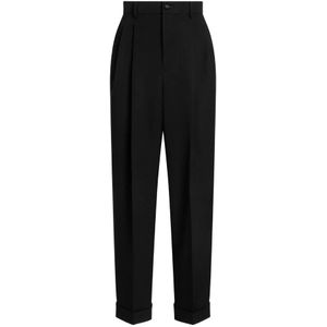 Dolce & Gabbana, Heren, Broeken, Zwart, Maat: M Zijde,