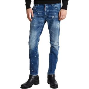 Dsquared2, Heren, Jeans, Blauw, Maat: M Katoen,