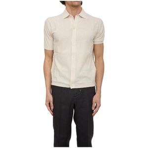 Paolo Pecora, Heren, Overhemden, Beige, Maat: L Katoen,