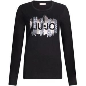 Liu Jo, Dames, Tops, Zwart, Maat: XS Katoen,