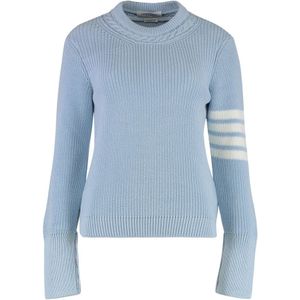 Thom Browne, Dames, Truien, Blauw, Maat: S Katoen,