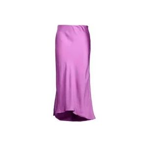 Dante 6 Paarse Satijnen Maxi Rok , Purple , Dames , Maat: M