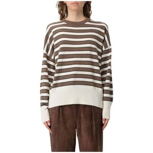 Brunello Cucinelli, Dames, Truien, Bruin, Maat: S