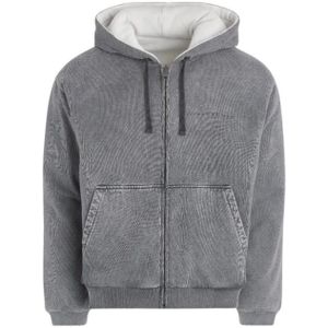 Guess, Heren, Sweatshirts & Hoodies, Grijs, Maat: L Katoen,