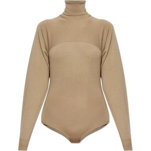MM6 Maison Margiela, Dames, Tops, Beige, Maat: M Wol,