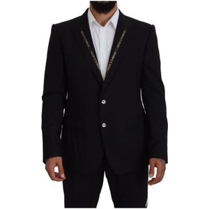 Dolce & Gabbana, Heren, Jassen, Zwart, Maat: 2XL Zijde,