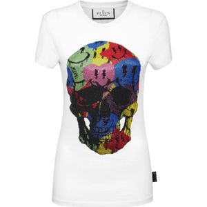 Philipp Plein, Dames, Tops, Wit, Maat: XS Katoen,