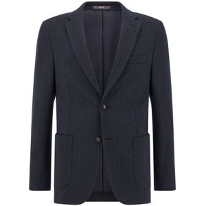 Boggi Milano - Colbert - Marine - Regular Fit - Katoen - Visgraat