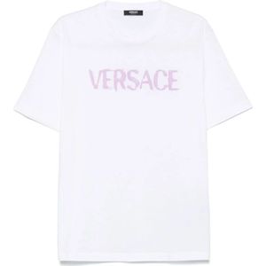 Versace, Heren, Tops, Wit, Maat: S Katoen,