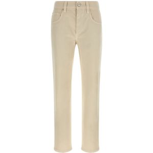 Brunello Cucinelli, Dames, Jeans, Beige, Maat: S Katoen,