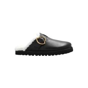 Moncler Leren slippers , Black , Dames , Maat: 36 EU