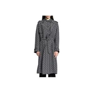 Burberry Multicolor Zwart Zilver Riem Trenchcoat , Black , Heren , Maat: M