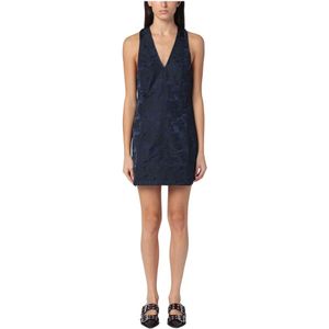 Ganni, Dames, Jurken, Blauw, Maat: S Poliester,