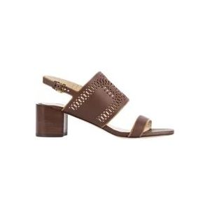 Tod's Bruin leren sandalen met hak , Brown , Dames , Maat: 38 1/2 EU