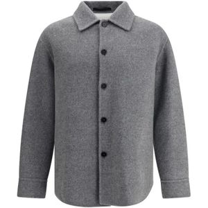 Jil Sander, Heren, Jassen, Grijs, Maat: L Wol,