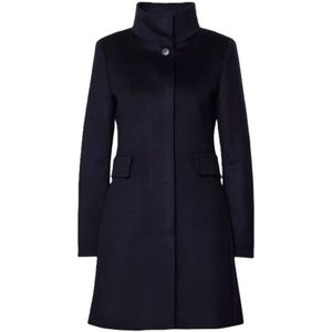 Max Mara Studio, Dames, Mantels, Blauw, Maat: XS Wol,