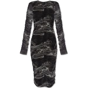 AllSaints, Dames, Jurken, Grijs, Maat: XS Leer,