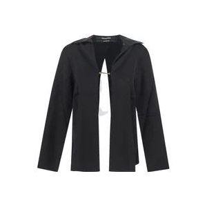 Jacquemus Elegante Zwarte Viscose Open Shirt , Black , Dames , Maat: M