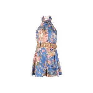 Zimmermann Multikleur Linnen Jurk met Verstelbare Riem , Multicolor , Dames , Maat: M