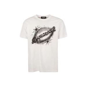 Dsquared2 Witte Muscle Fit Tee T-shirts Polos , White , Heren , Maat: S