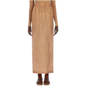 Max Mara, Dames, Rokken, Beige, Maat: 2XS Viscose,