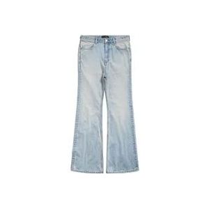 Balenciaga Lichtblauwe High-Waist Wide-Leg Jeans , Blue , Dames , Maat: W28