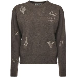 MC2 Saint Barth, Dames, Truien, Bruin, Maat: XS Wol,