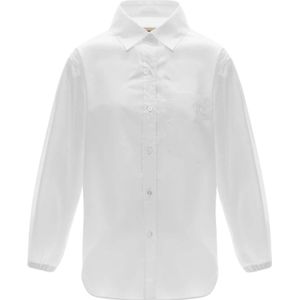 Herno, Dames, Blouses & Shirts, Wit, Maat: S Katoen,