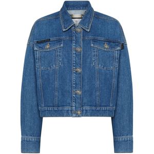 Philipp Plein, Dames, Jassen, Blauw, Maat: XS Denim,