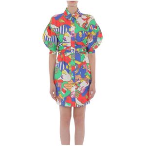 Moschino, Dames, Jurken, Veelkleurig, Maat: M Zijde,