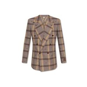 Gucci Bruin Geruit Blazer , Brown , Heren , Maat: 2XL